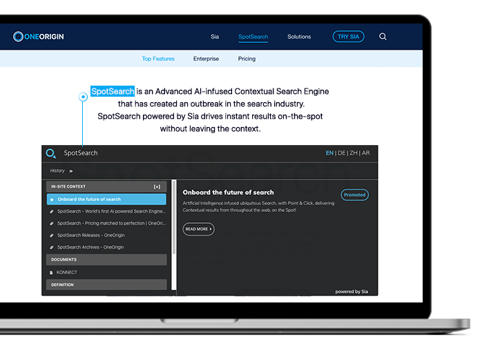 spotsearch select and search